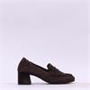 Paul Green Block Heel Elastic Pump - Brown Suede